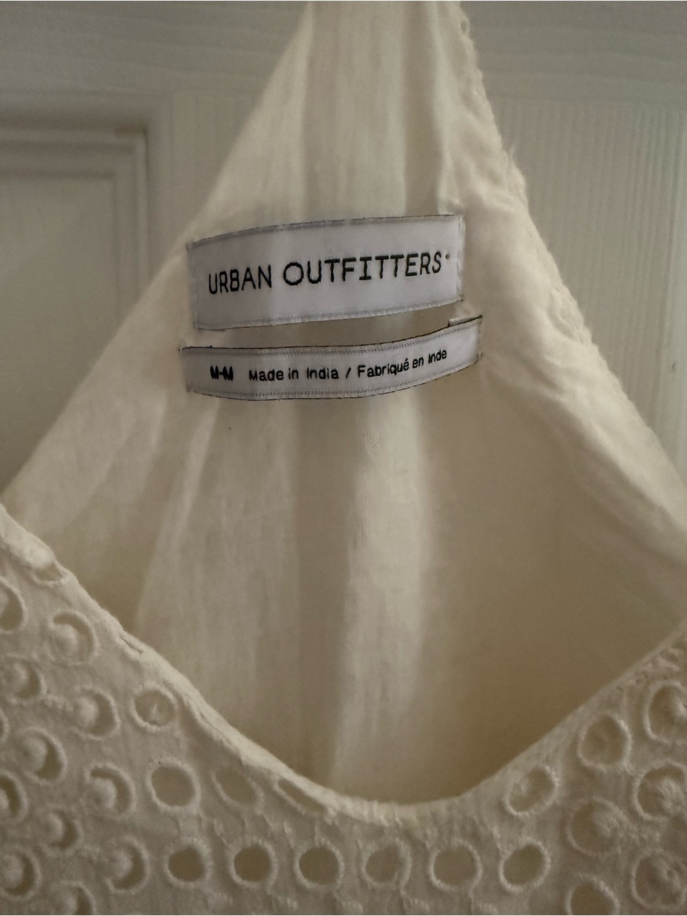 Urban Outfitters Cream Eyelet Slip Dress